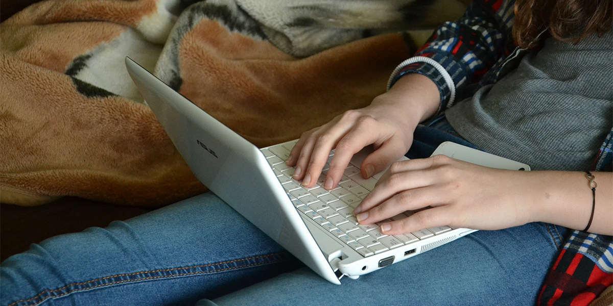 Teen on Laptop Computer